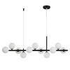 Lampa wisząca czarna listwa mleczne szklane okrągłe klosze molekularna minimalistyczna klasyczna elegancka MINI MOON ST-8118P-11 black Step Into Design